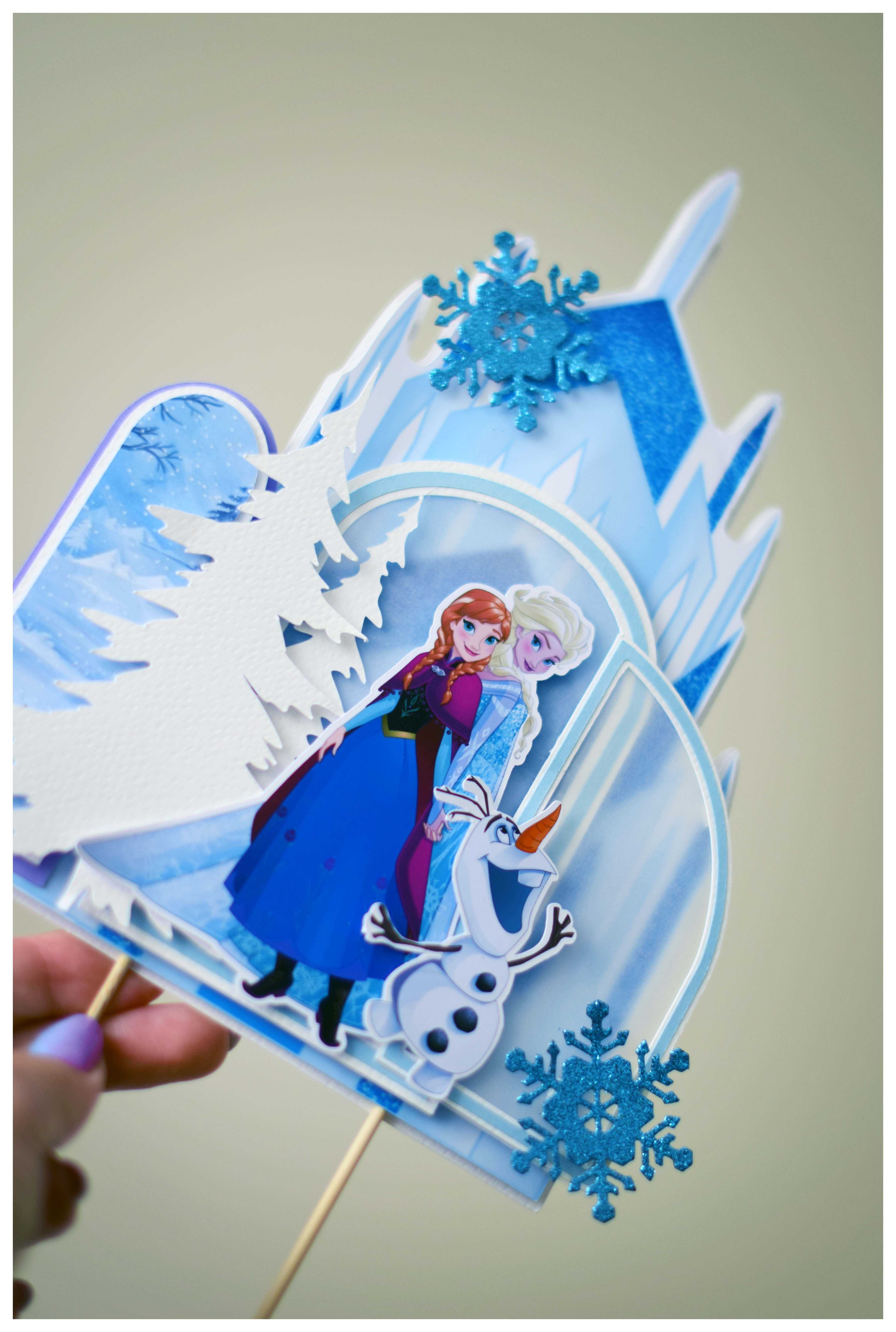 topper na tort kraina lodu anna i elsa Olaf zamek lodowy
