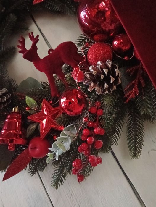 Wianek świąteczny Boże Narodzenie kolor czerwony