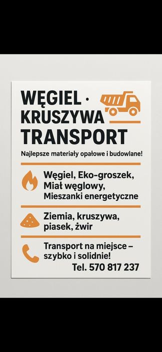 Wegiel eko groszek orzech transport