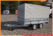 Zaslaw HL 265T NOWY MODEL max szer. 150 cm !!  dł. 265 x szer. 150 x wys. 35 , przyczepa 2 osiowa, stelaż + plandeka