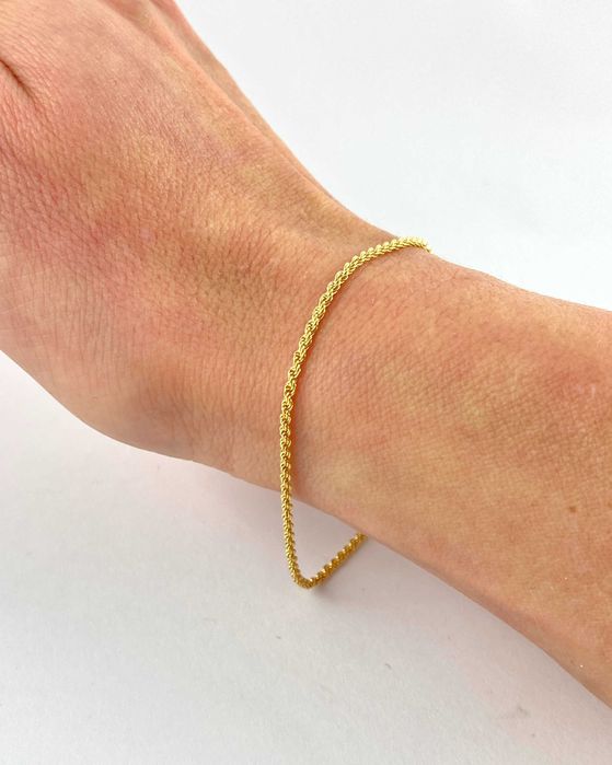ZŁOTA bransoletka KORDEL 1,55 mm PRÓBA 585 (14K) długość 20,5 cm