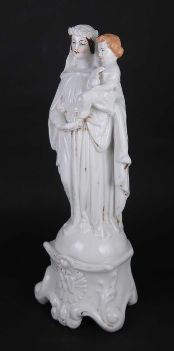 Escultura Vieux Paris - Virgem Maria com o Menino jesus - 31.5 cm