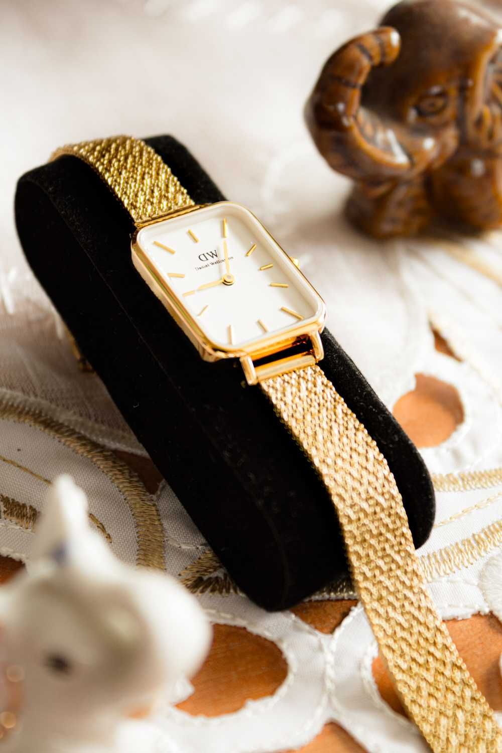 Złoty damski zegarek Daniel Wellington Quadro Pressed