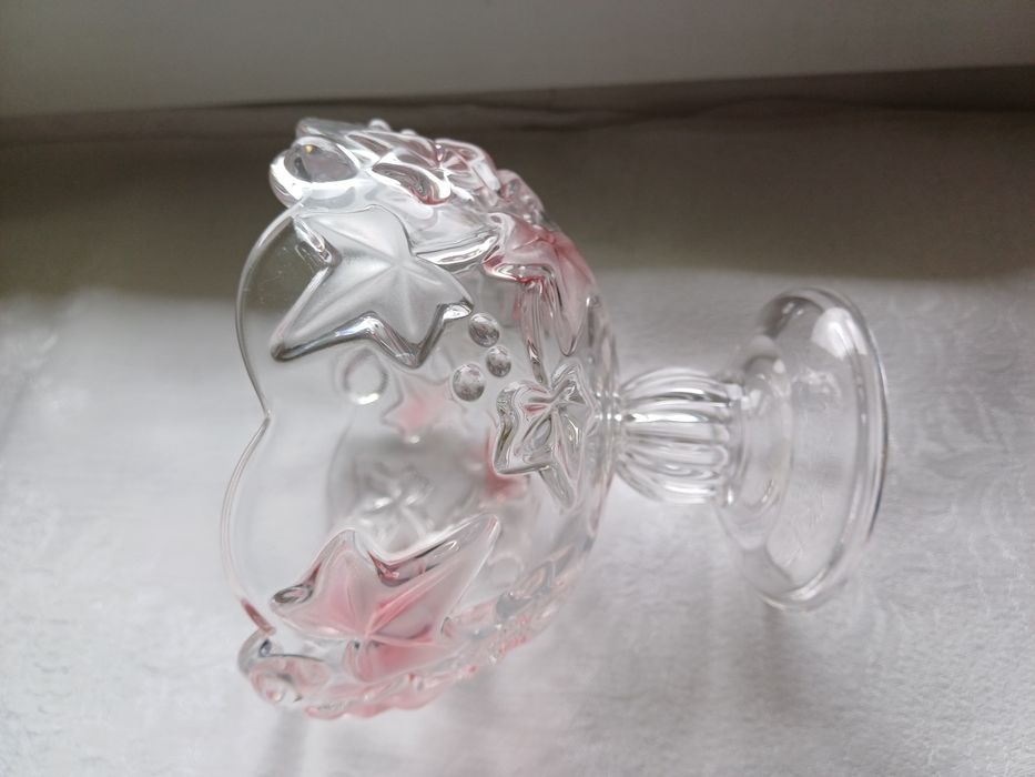 Szklana cukiernica na nodze Walther Glas-vintage