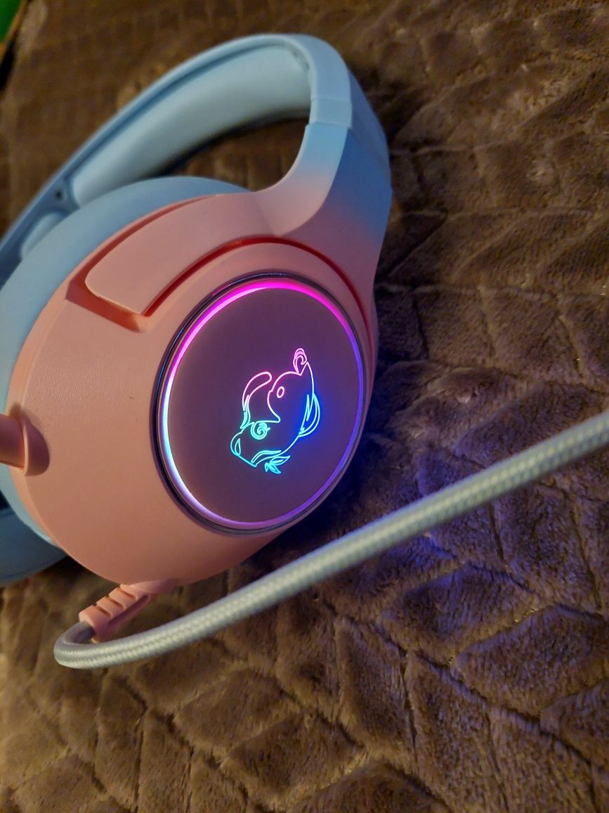 Headset Gamer com orelhas Rosa