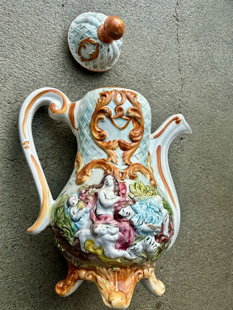 Wielki Stary Dzban porcelanowy sygnowany Capo Di Monte 45cm Włochy