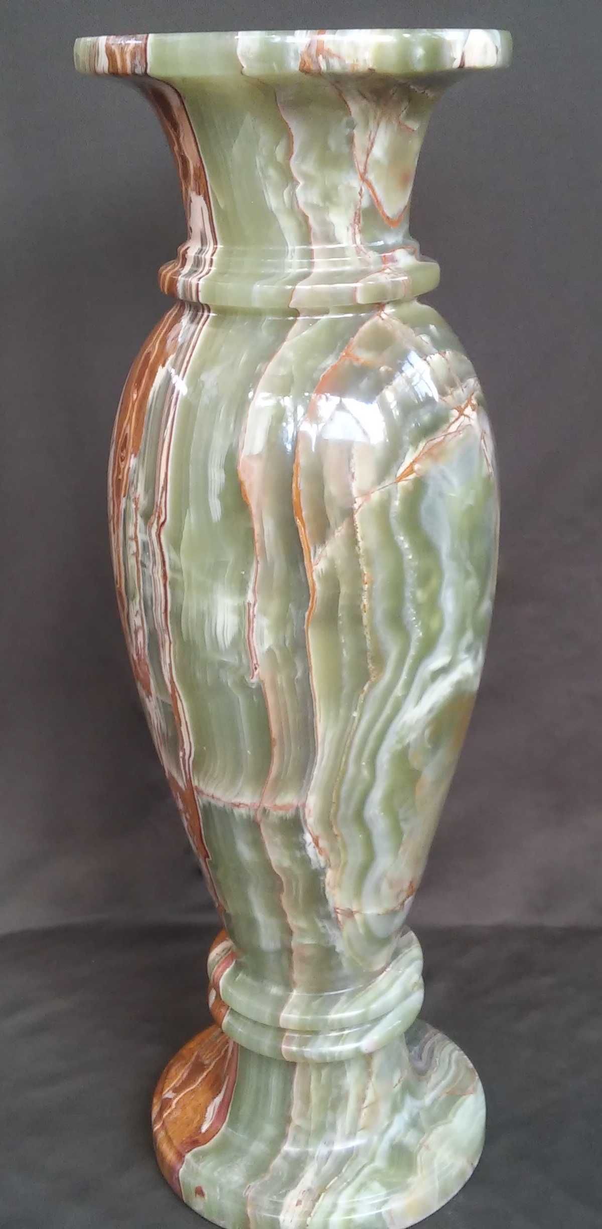 Большая напольная ваза для цветов из оникса (60 см.)