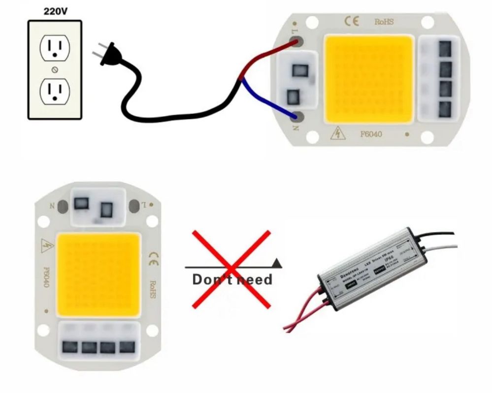 LED матриця 50 Вт, теплий білий