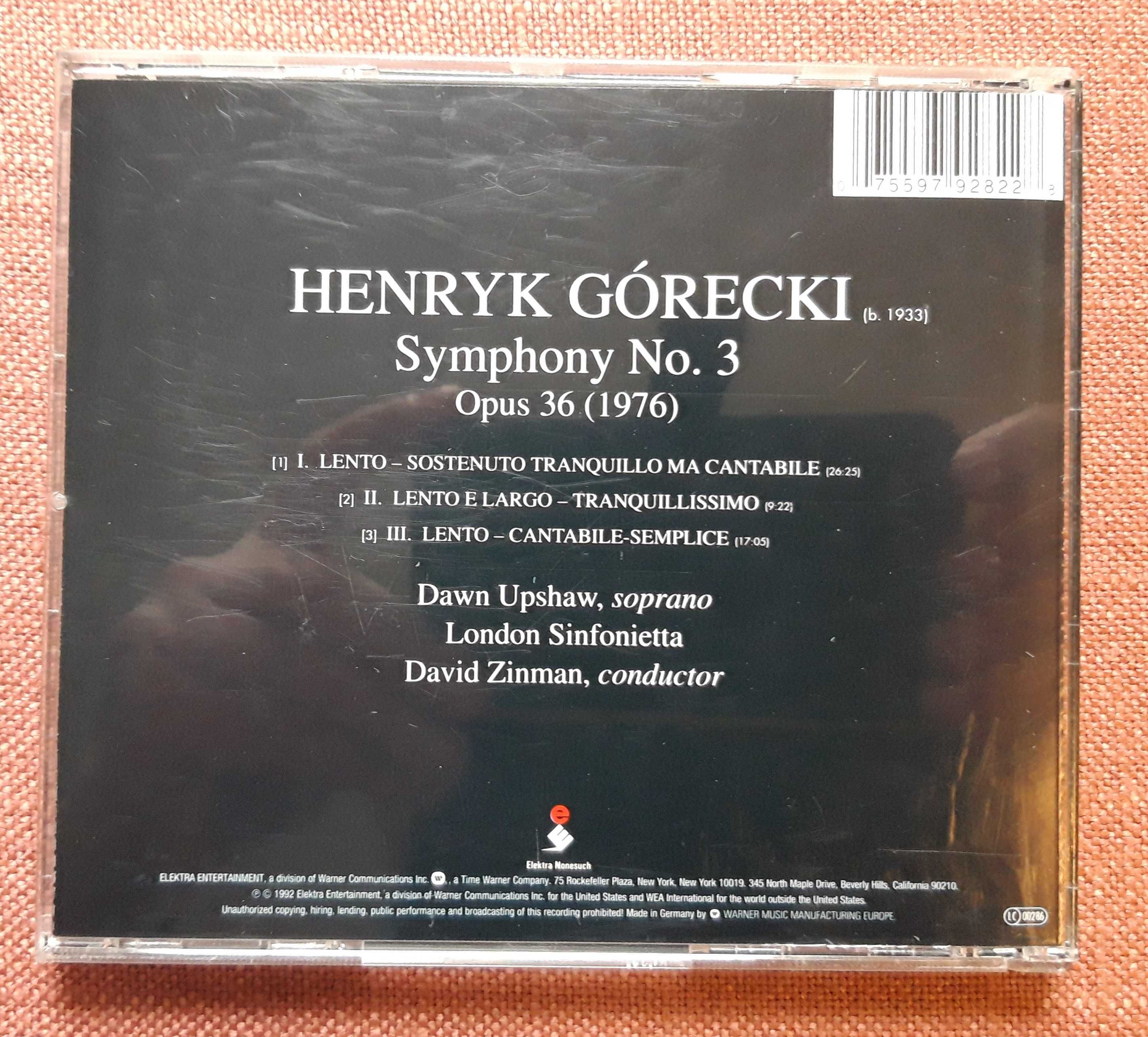 Henryk GÓRECKI - symphony 3 (Dawn Upshaw, David Zinman] 1992 CD