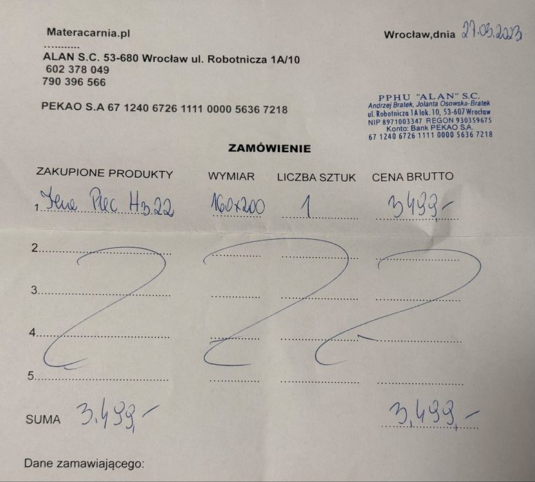 Materac 160x200 Lateksowy Teraplec H3 gr 22 cm