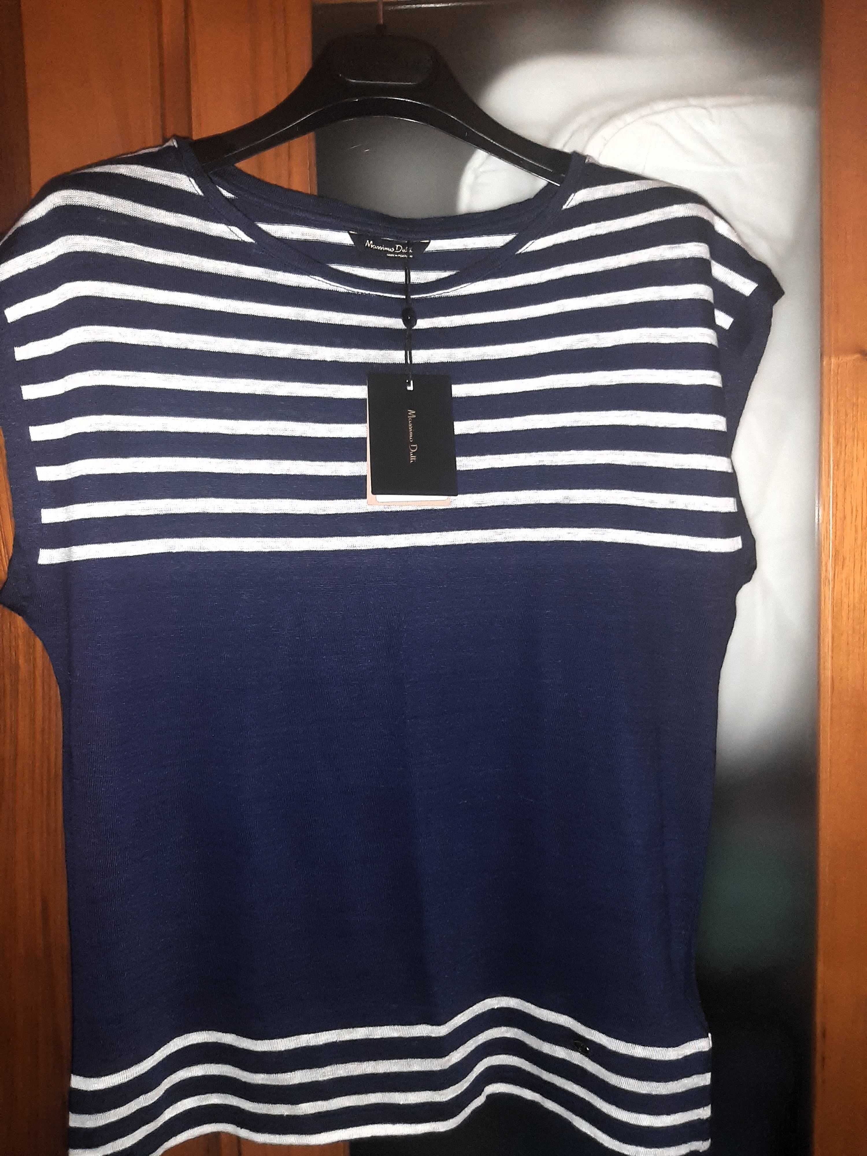 Camisola 100%linho riscas Massimo Dutti