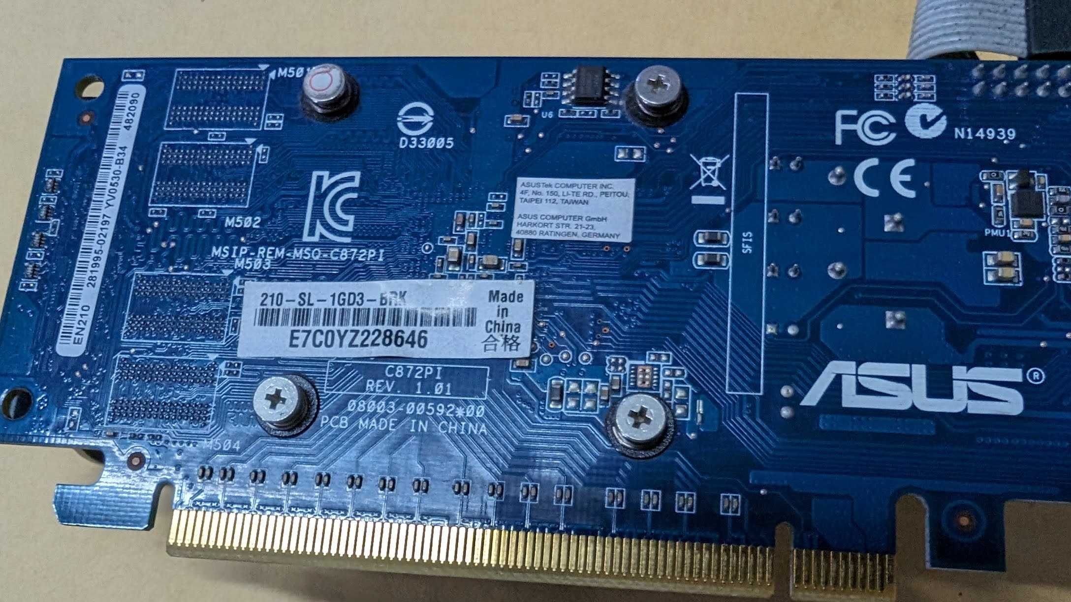 Asus Placa Gráfica 210-SL – Nvidia GF210, PCIE 2.0, 1  GB DDR3