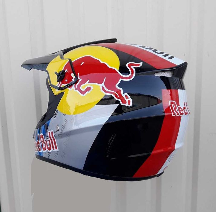 Мотошлем Pit Bike Protection Эндуро Red Bull с очками в комплекте