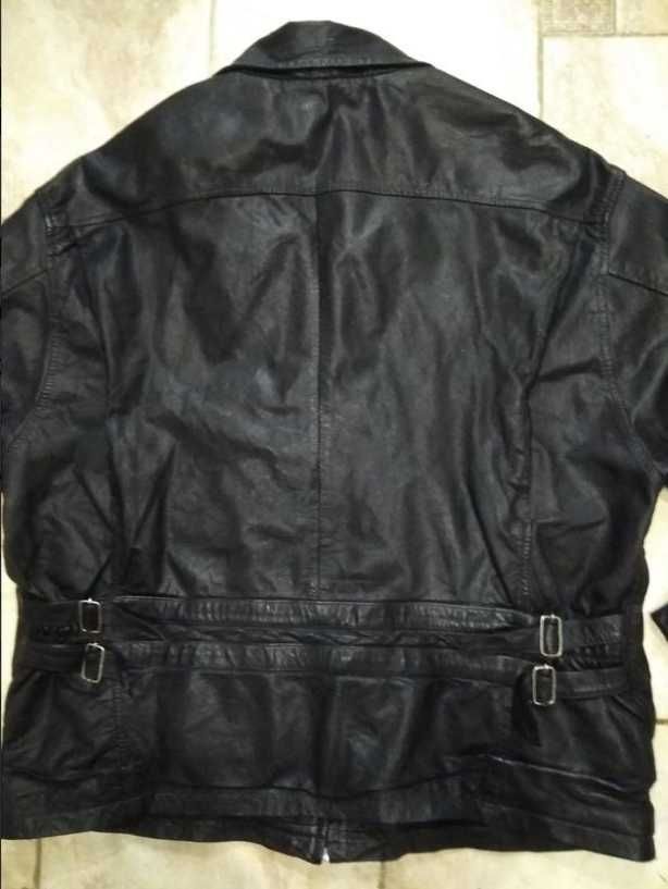 Куртка кожа чёрная тонкий синтепон.индия.*classic*xl\ замеры!700 грн