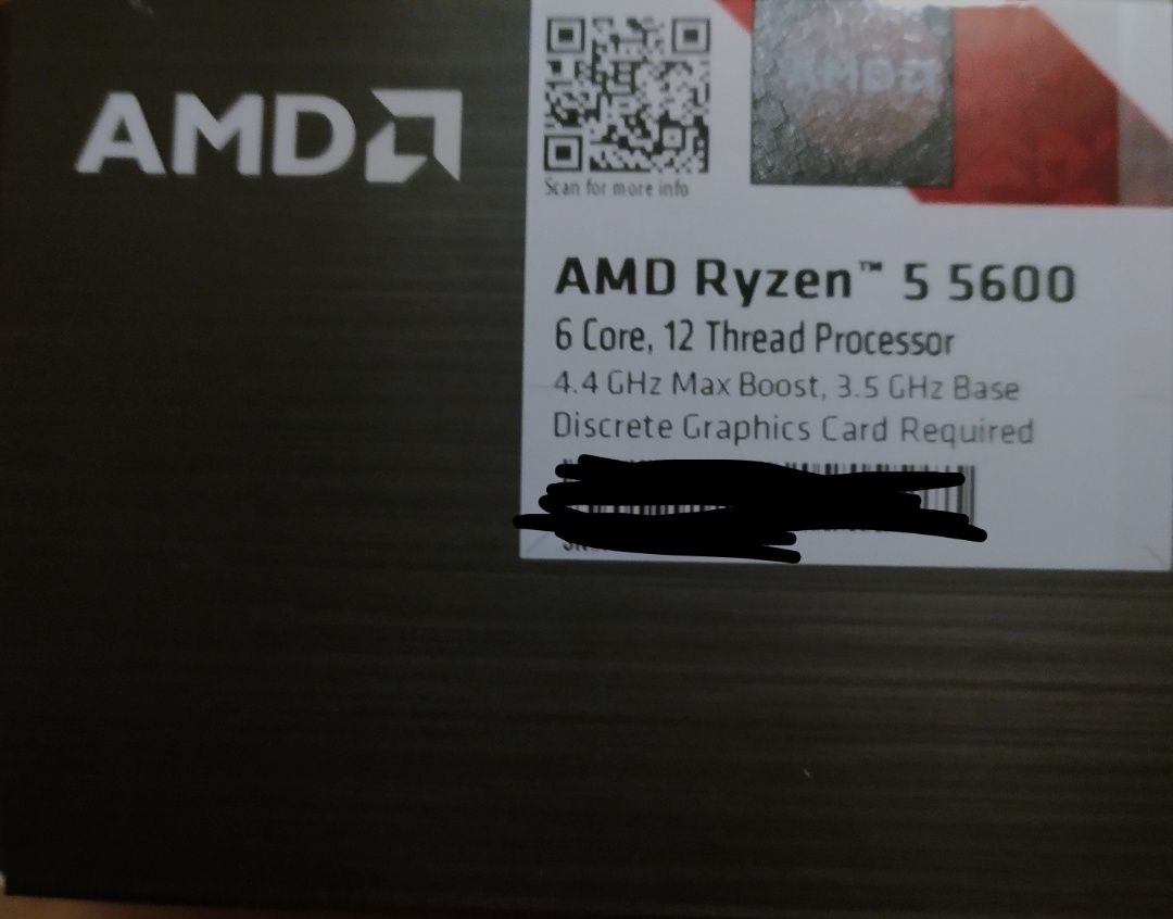 CPU AMD Ryzen5 5600 3.5GHz (32MB) sAM4 BOX