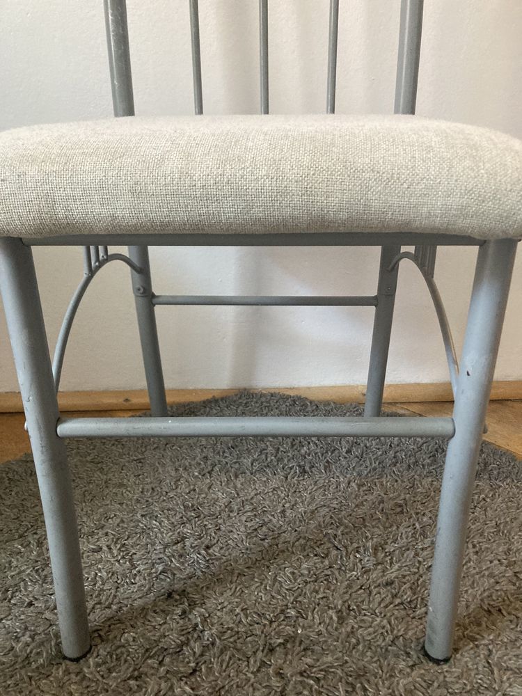 Krzesła stołowe stelaż metalowy siedzisko gąbka/płótno 3 szt