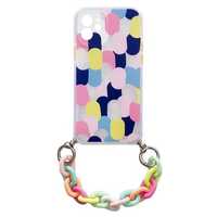 Color Chain Etui Żelowe z Łańcuszkiem do iPhone 13 Mini, Wielokolorowy