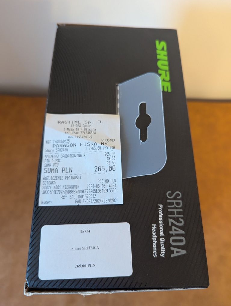 Okazja! Nowe Słuchawki Shure SRH240A