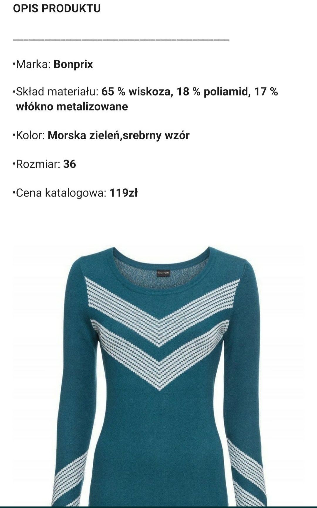 Elegancka tunika sweterkowa sukienka dzianinowa nowa BPC 38-40  ,42-44