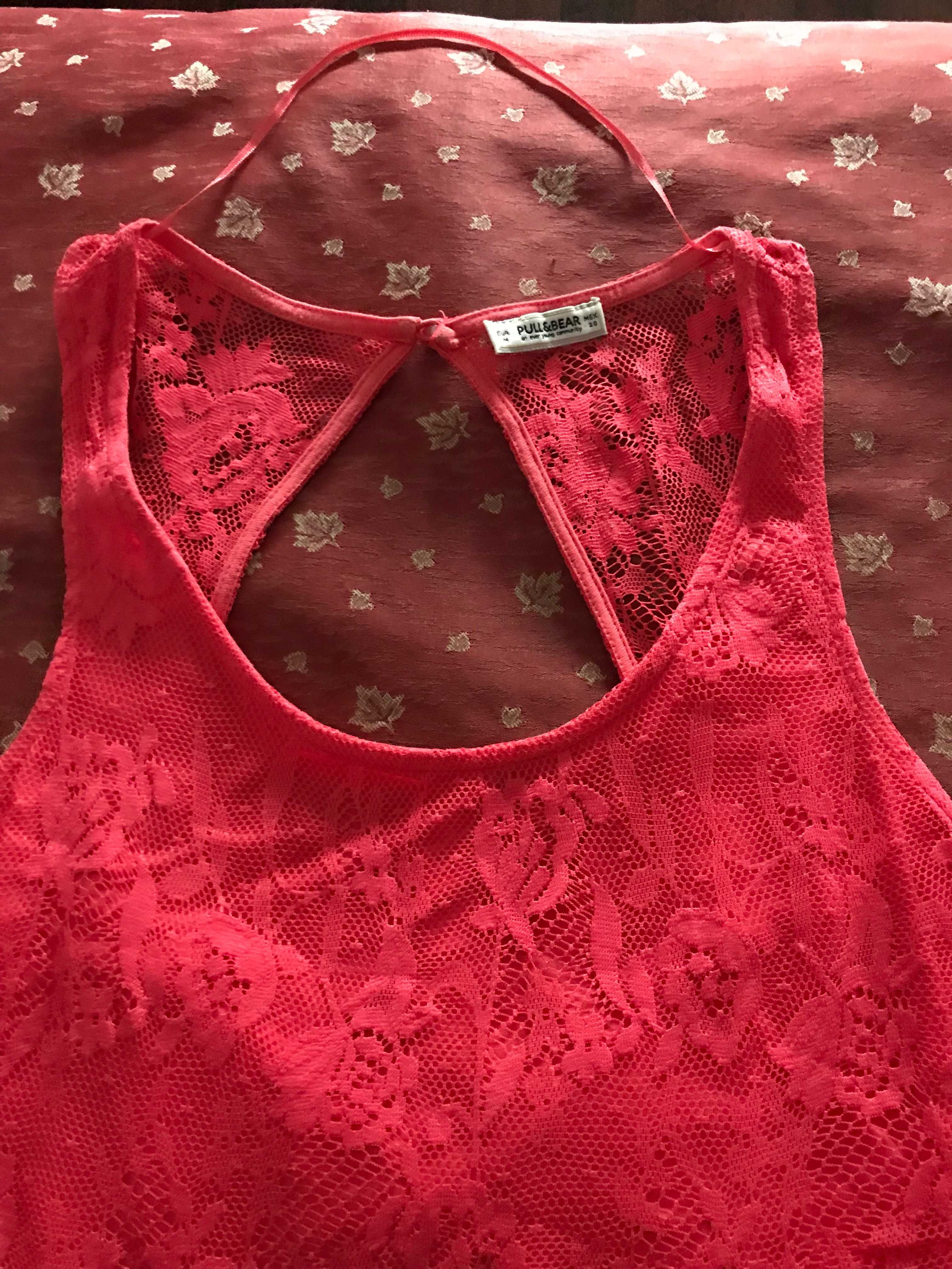 Vestido vermelho Renda Pull&Bear