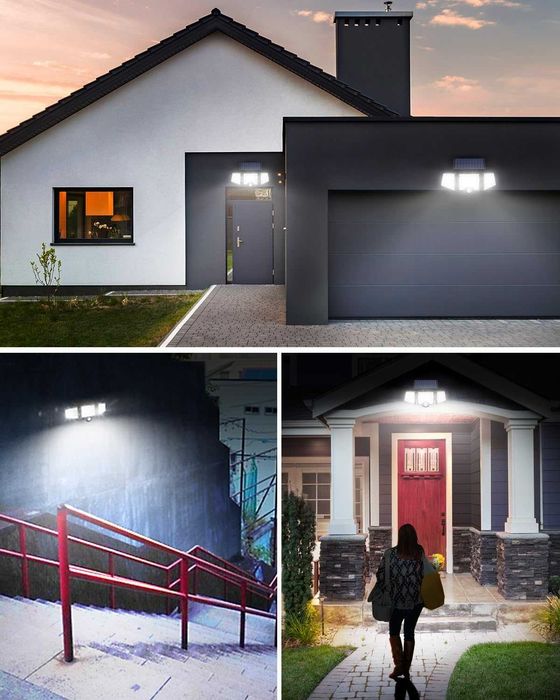 Solarna lampa, 1200 lm, czujnik ruchu z 360 stopni