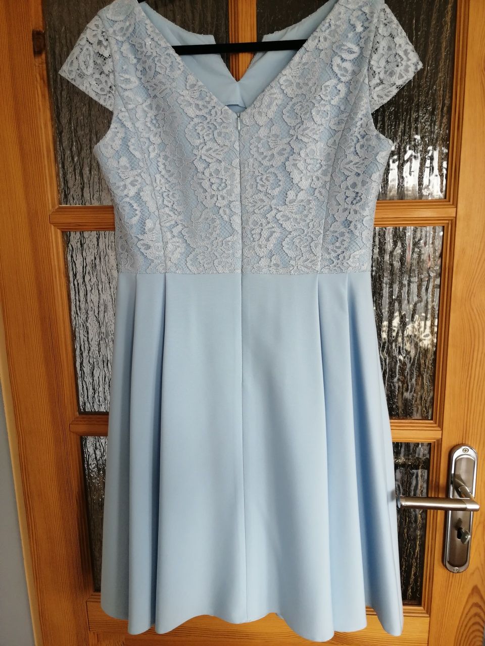 Błękitna elegancka sukienka XL 42 Komunia, wesele, chrzciny