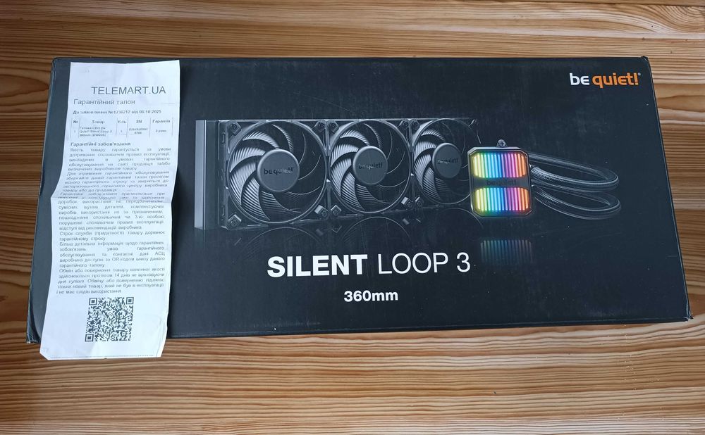 НОВОЕ Водяное охлаждение Be Quiet! Silent Loop 3 360 mm