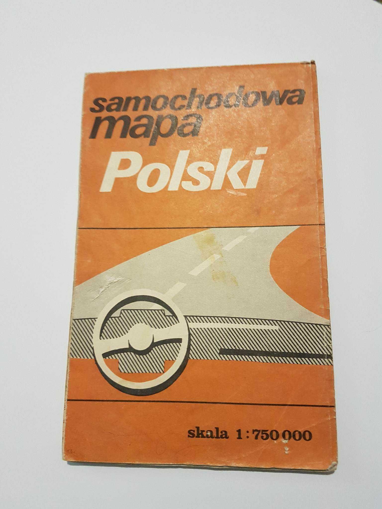 Mapa samochodowa Polski z 1984/85