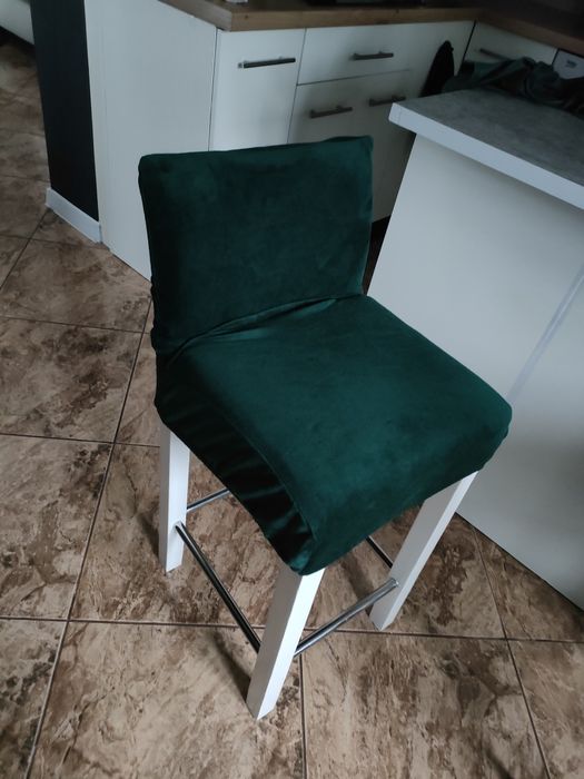 Hokery 2 szt. Ecru,butelkowa zieleń.