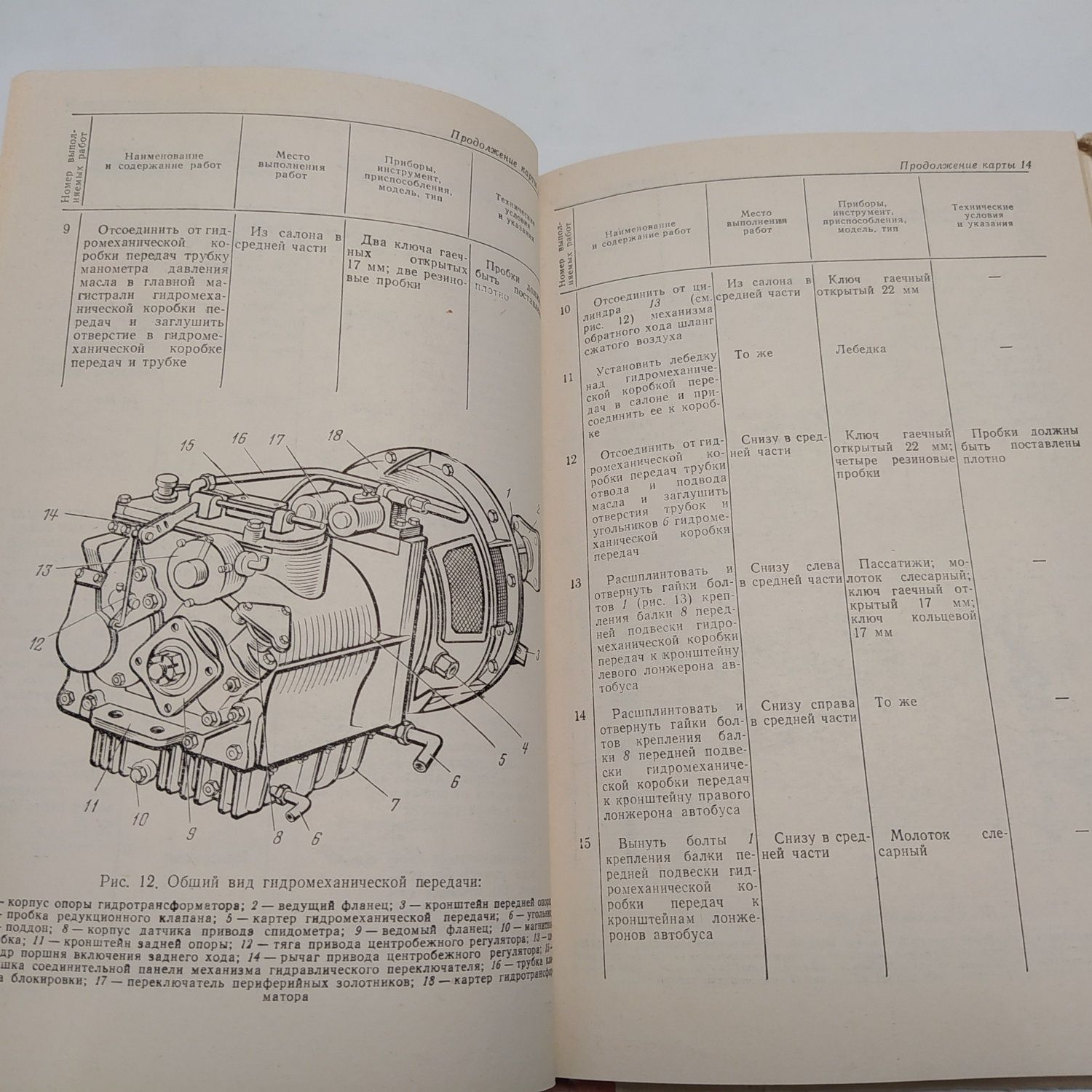 Текущий ремонт автобуса ЛиАЗ - 677 Инструкционные карты 1979г.