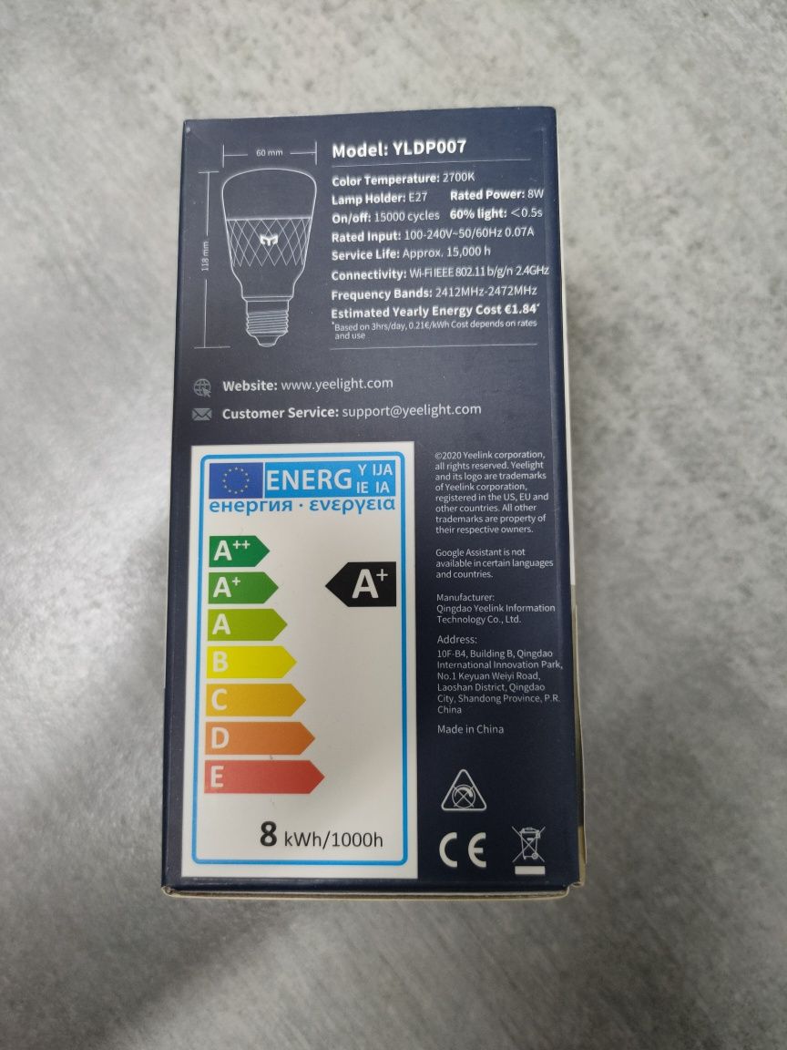 Żarówka Smart LED yeelight Biała Nowa