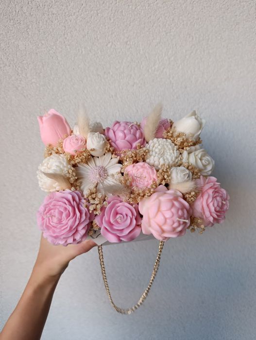 Flower box ze świec sojowych+topper