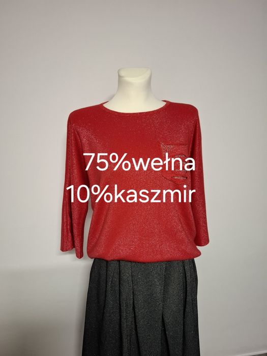 Cienki sweterek/bluzka damska wełna, kaszmir