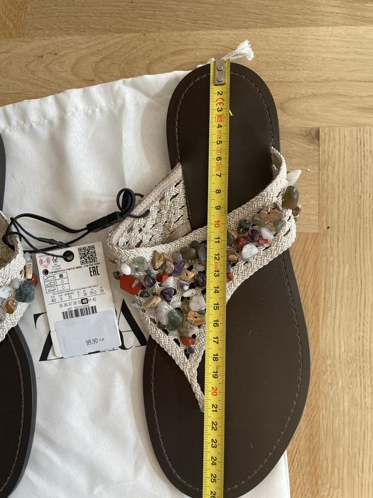 Zara nowe skorzane klapki 40