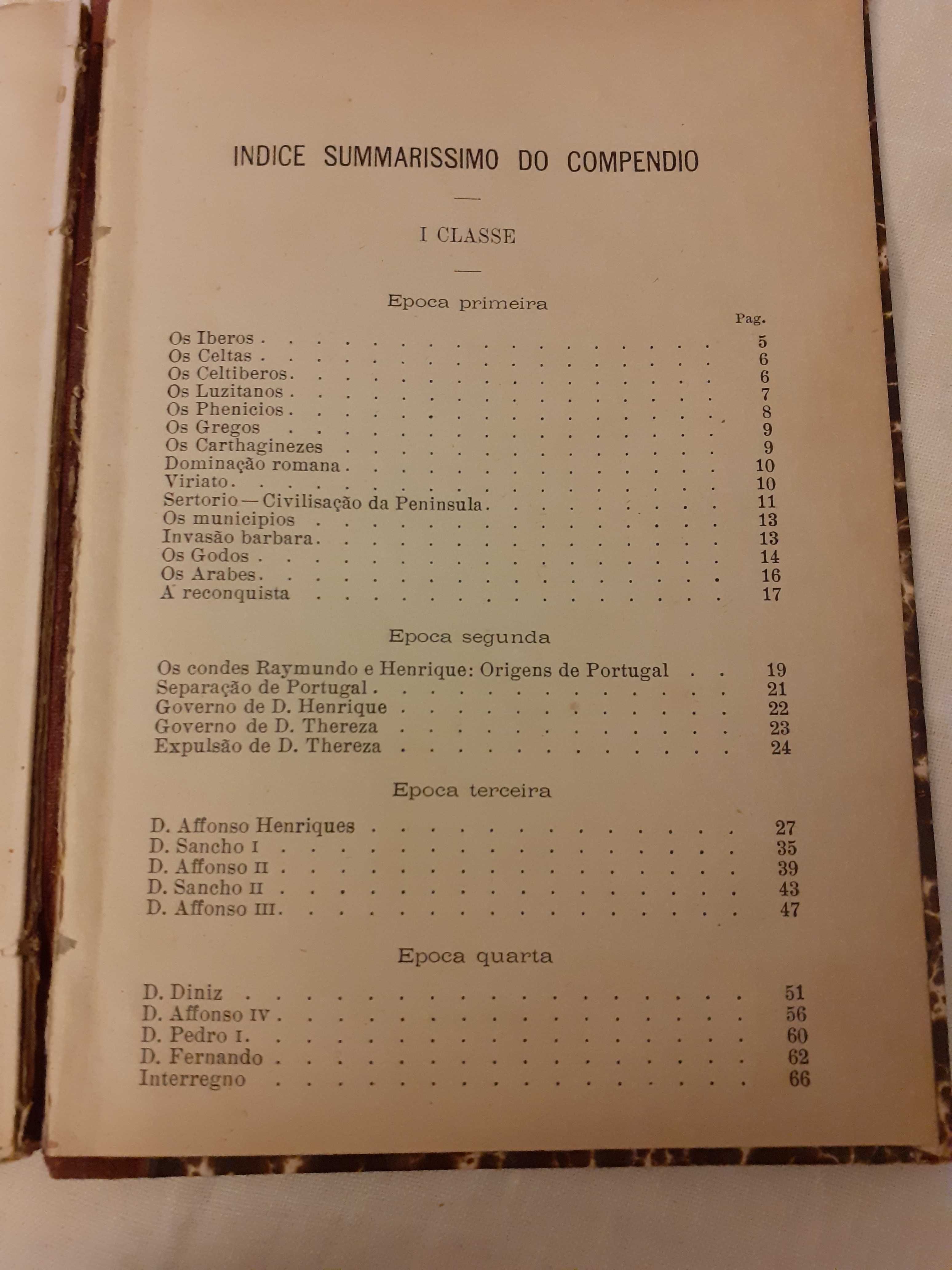 Livros escolares antigos de História  1909  e outro de Inglês 1874