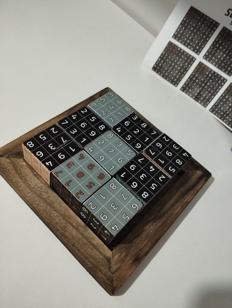 Sudokubes, drewniana gra sudoku, gra logiczna kilka wariantow