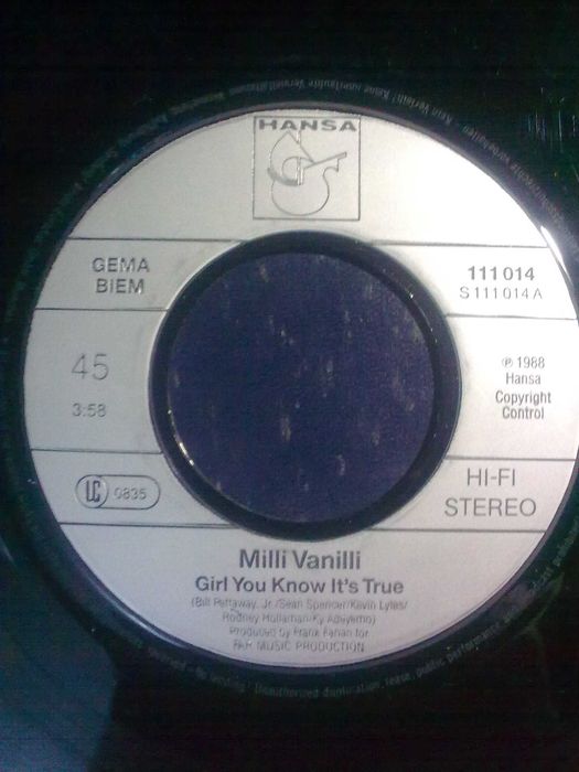 Milli Vanilli-Girl You know It's True -sp 7''