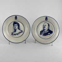 Par de pratos da Rainha D. Amélia e Rei D. Carlos - 1901