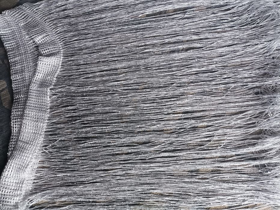 Firana nitka srebrne łezki makaron