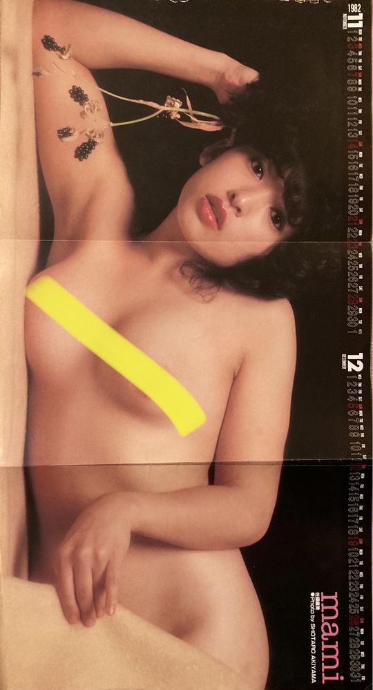 Большой винтажный постер-календарь (Япония, 1981) - эротика, ню