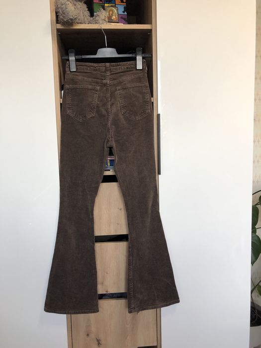 Гарні теплі вельветові штани кльош в кольорі шоколад від Shein