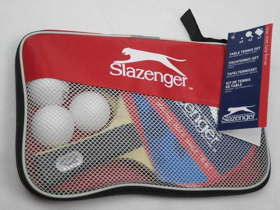 Dwa Zestawy Tenisa PINGPONG Slazenger 4xRakietka 6xPiłeczka 2xPokrowce
