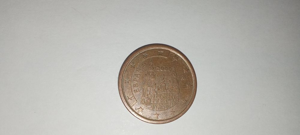 Moeda rara 5ct Espanha Catedral Santiago