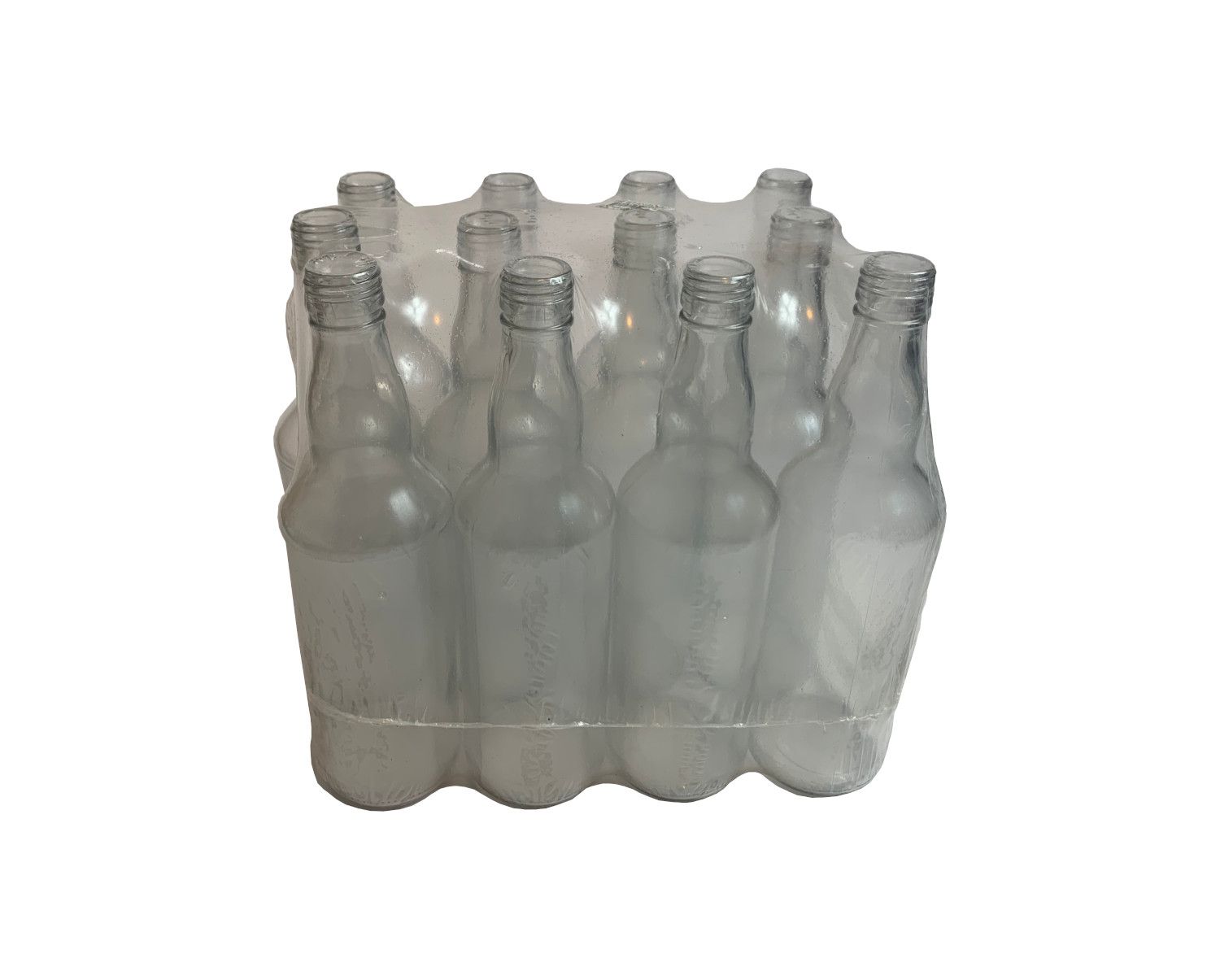 Butelka 500ml + zakrętka kolor biały -  zestaw 12 sztuk