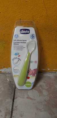 Colher chicco 6M+ silicone NOVA