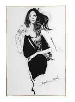 Paprocki & Brzozowski Obraz Grafika Fashion w złotej ramie 100 x 70 cm