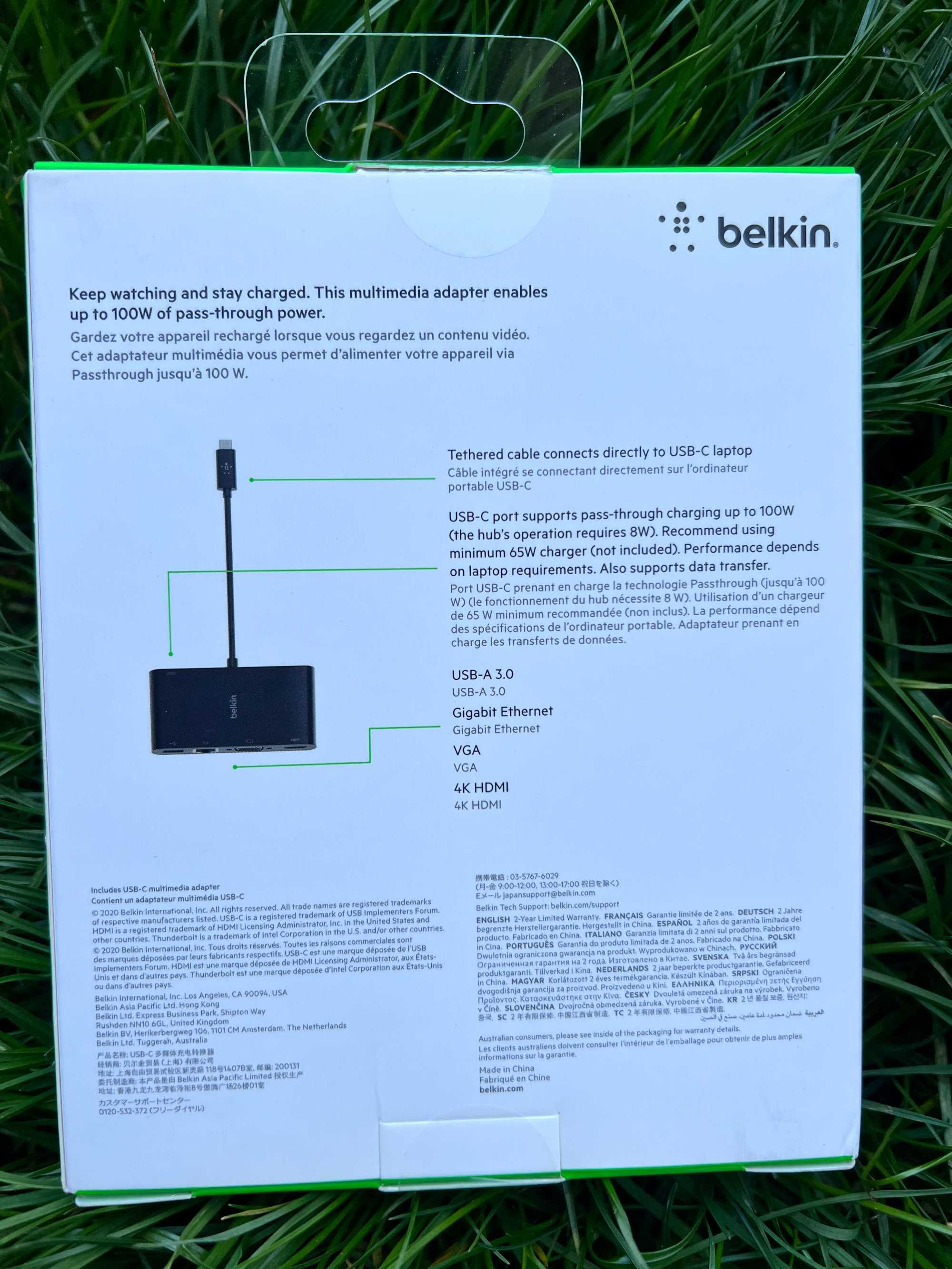 Belkin USB-C Multimedia Hub Charge Adapter Card  Reader Thunderbolt