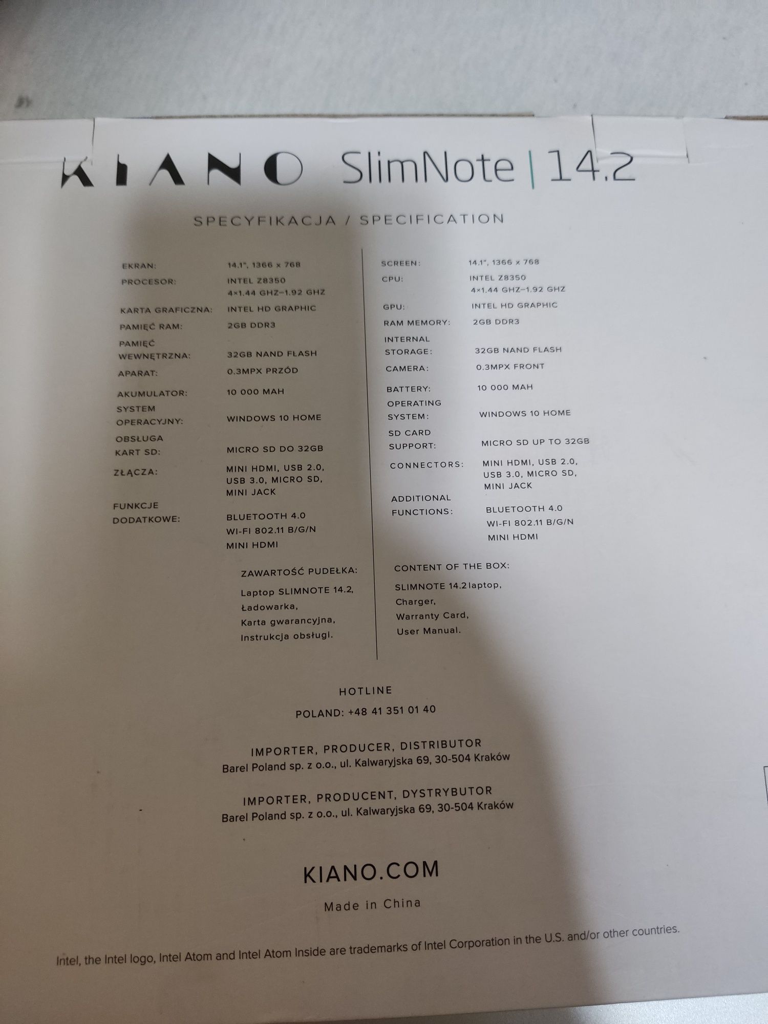 Ноутбук Kiano SlimNote 14.2