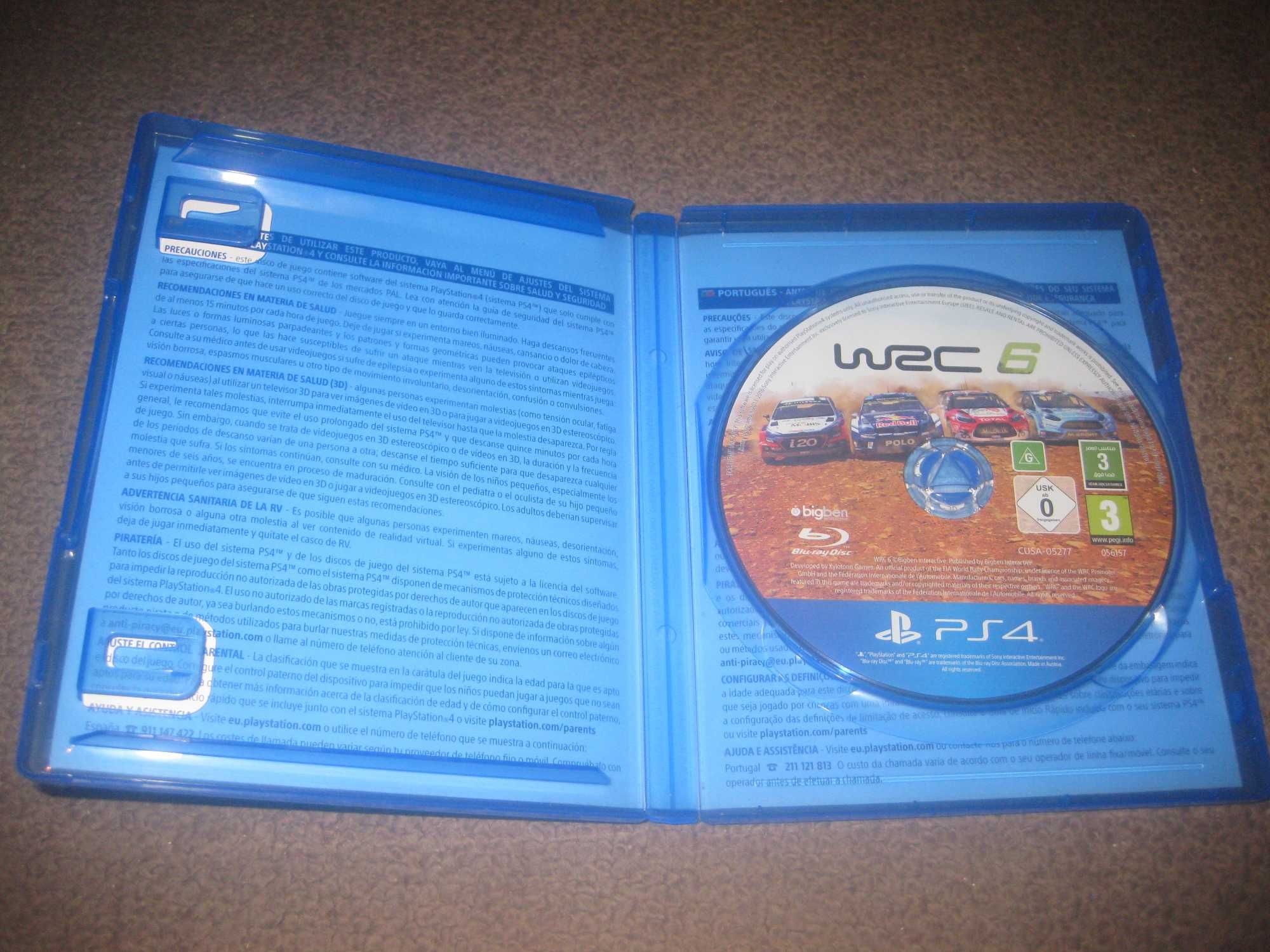Jogo "WRC 6" para a Playstation 4/Impecável!