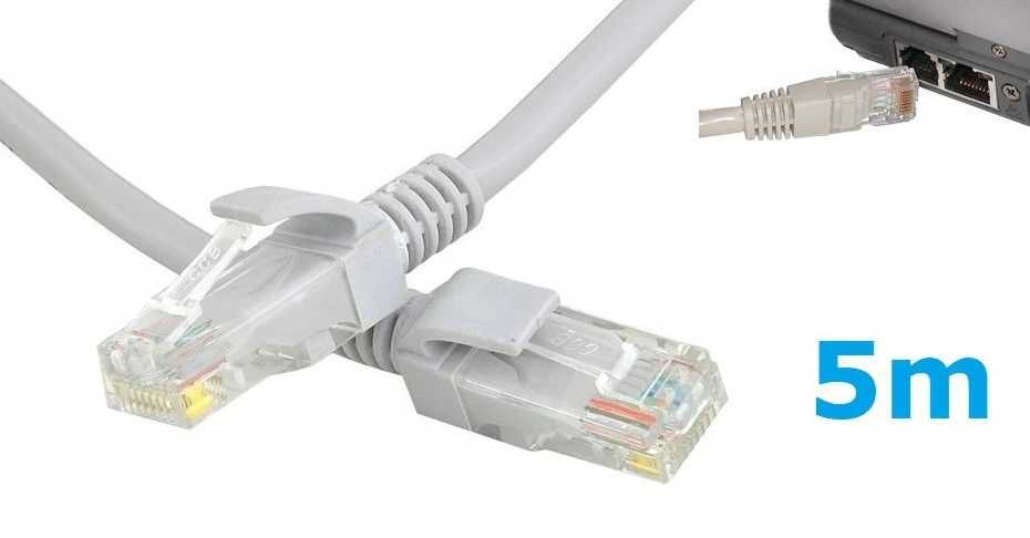 Kabel Sieciowy Lan ethernet skrętka RJ45 UTP 5m Cat5E * Video-Play